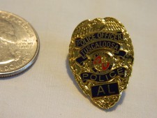 VINTAGE POLICE OFFICER TUSCALOOSA POLICE AL HAT/ LABEL PIN BACK picture