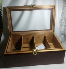 HUMIDOR SUPREME CIGAR HUMIDOR WOOD DISPLAY, 6 BIN COUNTERTOP HUMIDOR, BURL picture
