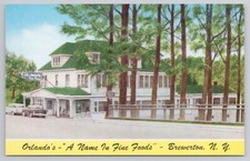 Orlando's Restaurant Brewerton New York NY 1950s Postcard Cars picture