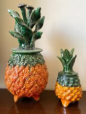Set of 2 Glazed Pineapples - Home Pottery - Handcrafted Mexican Folk Art picture