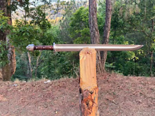 Handmade Carbon Steel Viking Sword Tactical Sword Machete Long Knife picture