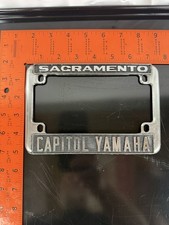 Vintage Capitol Yamaha Sacramento  California Metal Motorcycle License Frame  picture