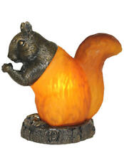 Brown Glass Squirrel Resin Base Accent Table Light Lamp Lake House Cabin Decor picture