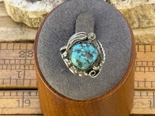 Sharon Cisco Navajo Sterling Silver Turquoise Blossom Ring sz 4.5--2022.26 picture