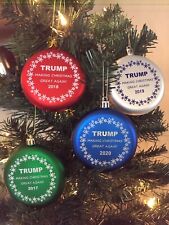Trump 2017 2018 2019 2020 Shatterproof MAGA Christmas Ornament collectors set picture
