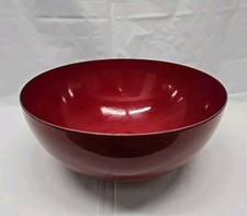 Mid Century Finnish Enamel Bowl by Kaj Franck for Finel  1960s Dark Red 9×4 Inch picture