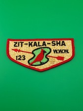 Zit-Kala-Sha Lodge 123 WWW Gold Mylar Pocket Flap Patch OA BSA Scouts America picture