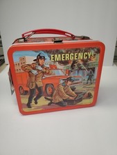 NOS Vintage 1973 Emergency TV Show  Lunch Box  Aladdin  70s Retro Firetruck  picture