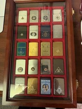 ZIPPO MASON Lighter Collection In Glass Top Display Case  All Lighters are New picture