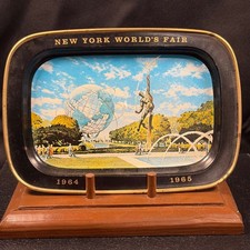 Fabcraft 1964 1965 New York Worlds Fair Unisphere Metal Souvenir Tray Item 312 picture