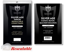 1000 Silver Comic Resealable THICK Bags and Boards Max Archival Book Storage picture