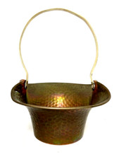 Vtg Arrow Metal New York Hammered Copper Brass Basket Handcrafted USA picture