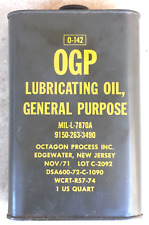 Vintage 1971 US Military Lubricating Oil, General Purpose quart tin can empty picture