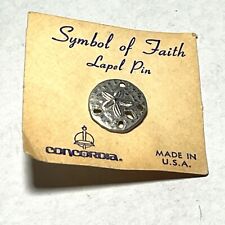 Vintage Silver Sand Dollar Concordia Symbol Of Faith Lapel Pin Made In USA picture