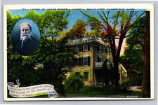 James Russell Lowell Home Cambridge MA Postcard United Art Co. 1910s Poet picture