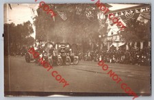 RARE c1910 COVINA Chamber Commerce MOTORCYCLE Parade Float California CA RPPC picture