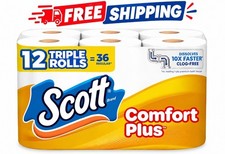 Scott ComfortPlus Toilet Paper, 12 Triple Rolls,231 Sheets per Roll,Septic-Safe picture