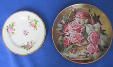 Vintage Lot-2 Grace De Monaco Rose Plate JC5102 1977 & Pink-White China Plate picture