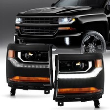 - for 2016-2018 Chevy Silverado 1500 [Hid/Xenon] Primed LED DRL Projector Headli picture