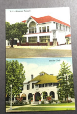 1940 Postcard. S-21 Masonic Temple, Shrine Hall. Very nice mint card picture
