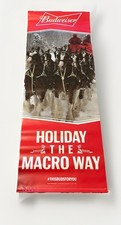 Vintage 5’x22” Vinyl Budweiser Banner Featuring A Horse Drawn Carriage 🍻 picture
