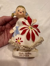 Vintage Consco Marilyn Exclusive December Poinsettia Angel Bell 7C62 picture