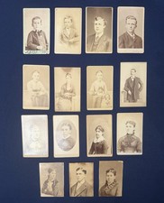 CDV Photo Cards, 15 Various Men & Women - Antique - Backs Printed w/ Studios picture