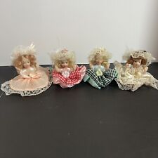 Vintage Porcelain Bisque Miniature Dolls, Collectible, Lot of 4 Dolls picture