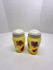 Vintage Bartlett Collins Gay Fad Fruit Flowers Yellow Salt Pepper Shakers picture
