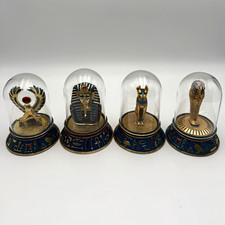 Franklin Mint Treasures of Ancient Egypt Set of 4 Porcelain Figurines Glass Dome picture