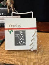 ORREFORS-CRYSTAL TREE ORNAMENT With Etched Stars picture