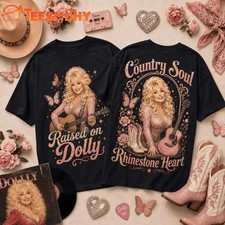 Raised on Dolly Parton Country Soul Rhinestone Heart T Shirt picture