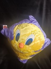 Tweety Bird Pillow Plush Purple Vtge 2000 Y2K Looney Tunes Warner Brothers RARE picture