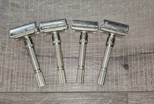 Lot of 4 Vintage Gillette Slim Adjustable 1-9 DE TTO Safety Razors Working USA picture