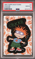 1993 Topps Nicktoons Sticker - #9 Rugrats / Chuckie Rookie - PSA 10 GEM MINT picture