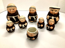 VINTAGE GOEBEL FRIAR TUCK MONK FIGURINES WEST GERMANY LOT OF 8 picture