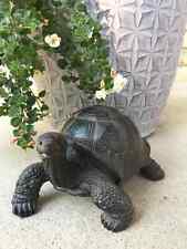 Tortoise Turtle Figurine Small Tortoise 6.5 in Lifelike Details, Resin Pond Deck picture