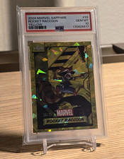 Topps 2024 Marvel Sapphire Rocket Raccoon Yellow #33 /75 PSA 10 picture