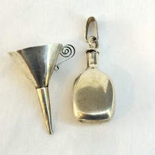 Vitnage Mexican Sterling Silver Perfume Bottle and Funnel Signed picture