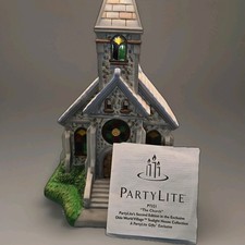 Partylite The Church OLDE WORLD Village TEALIGHT HOUSE 2nd Edition RETIRED VTG picture