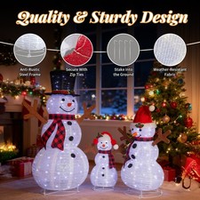 47in Pop-Up Christmas Lighted Snowman Family for In/Outdoor Holiday Decoration picture