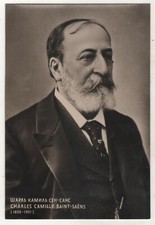 1959 Portrait Camille Saint-Saëns French composer Estonia Photo postcard Old picture