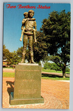 Two Brothers Statue Symbolizing The Purpose Of Boys Town Vintage Postcard picture