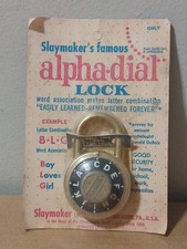Slaymaker ABC/Letters Combination Lock SUPER RARE Antique in package picture