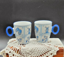 Vintage Blue and White Dutch Themed Coffee Mugs - Set of 2 picture