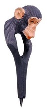 Hand Carved Wood Wooden Monkey Ring Pen Ballpoint Animal Handcrafted Made 173 picture