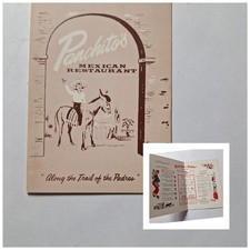 Vtg San Gabriel CA Panchitos Mexican Restaurant Fold out Postcard picture