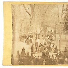 President Abe Lincoln Funeral Stereoview c1865 Philadelphia Independence Square picture