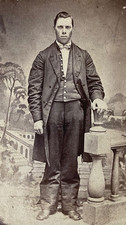 CIVIL WAR UNION CDV DOUBLE BREASTED FROCK COAT 9-BUTTON NOTCHED SHELL STAMP picture