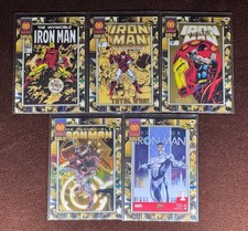 2025 Topps Marvel Chrome Iron Man Gold Insert Set Lot of 5 Cards picture